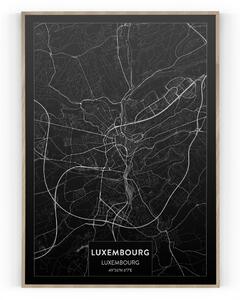 Plakát / Obraz Mapa Luxembourg Tiskové plátno A4 - 21 x 29,7 cm