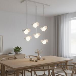 Závěsné svítidlo RITUAL 6 – celobílé, sklo, 6× G9, šířka 75 cm