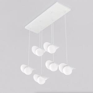 Závěsné svítidlo RITUAL 6 – celobílé, sklo, 6× G9, šířka 75 cm