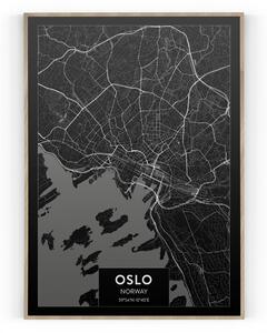 Plakát / Obraz Mapa Oslo Pololesklý saténový papír 50 x 70 cm