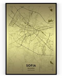 Plakát / Obraz Mapa Sofia Tiskové plátno A4 - 21 x 29,7 cm