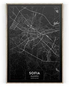 Plakát / Obraz Mapa Sofia 50 x 70 cm Pololesklý saténový papír