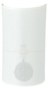 Nástěnné svítidlo ASTON K1 – bílé, zlaté textilní stínidlo, 1× E14, šířka 18 cm