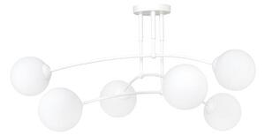 Stropní svítidlo PREGOS 6 – celobílé, sklo, 6× E14, šířka 70 cm