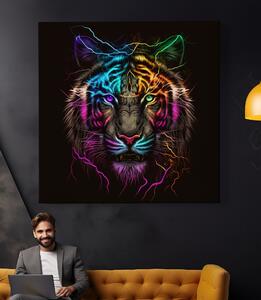 Obraz na plátně - Zářící Tygr FeelHappy.cz Velikost obrazu: 40 x 40 cm