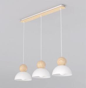 Závěsné svítidlo KAKI 3 – bílé, 3× E27, šířka 73 cm