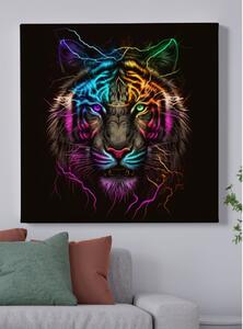 Obraz na plátně - Zářící Tygr FeelHappy.cz Velikost obrazu: 40 x 40 cm