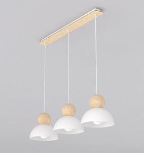 Závěsné svítidlo KAKI 3 – bílé, 3× E27, šířka 73 cm