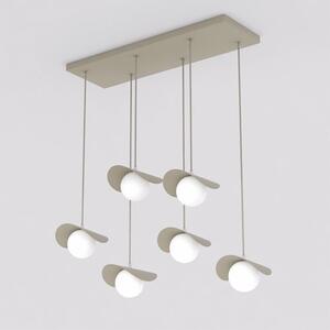 Závěsné svítidlo RITUAL 6 – moka, bílé sklo, 6× G9, šířka 75 cm