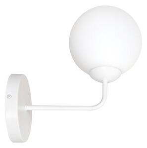 Nástěnné svítidlo PREGOS K1 – celobílé, sklo, 1× E14, šířka 14 cm