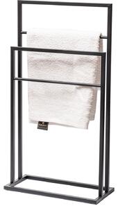 Silný kovový držák na ručníky - 2 ramena - Černá (Versanis)