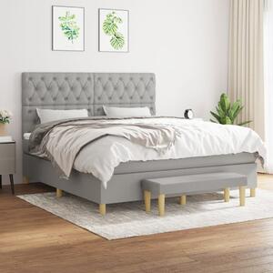 Box spring postel s matrací světle šedá 160 x 200 cm textil 3137405