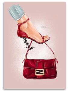 Obraz na plátně Červená glamour kabelka - Svetlana Gracheva Rozměry: 40 x 60 cm