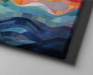 Obraz na plátně - Abstraktní západ slunce nad mořem FeelHappy.cz Velikost obrazu: 60 x 20 cm