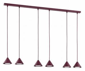 Závěsné svítidlo ELIT 6 – vínové, 6× GX53, šířka 116 cm