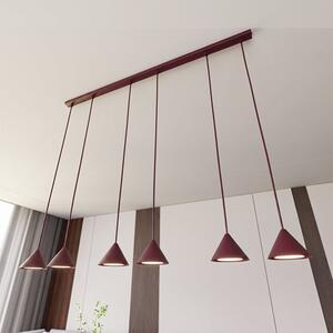 Závěsné svítidlo ELIT 6 – vínové, 6× GX53, šířka 116 cm