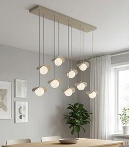 Závěsné svítidlo RITUAL 9 – moka, bílé sklo, 9× G9, šířka 100 cm