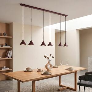 Závěsné svítidlo ELIT 6 – vínové, 6× GX53, šířka 116 cm