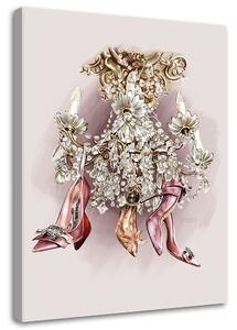 Obraz na plátně Křišťálový lustr glamour boty - Svetlana Gracheva Rozměry: 40 x 60 cm