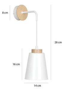 Nástěnné svítidlo BOLERO K1 – bílé, 1× E27, šířka 14 cm