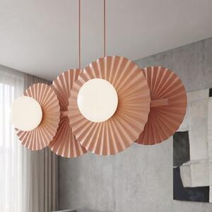 Závěsné svítidlo UMBRA 4 – korálové, bílé sklo, 4× G9, šířka 59 cm