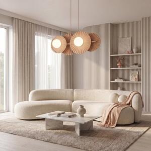 Závěsné svítidlo UMBRA 4 – korálové, bílé sklo, 4× G9, šířka 59 cm