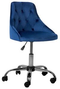 Sametová kancelářská židle modrá PARRISH