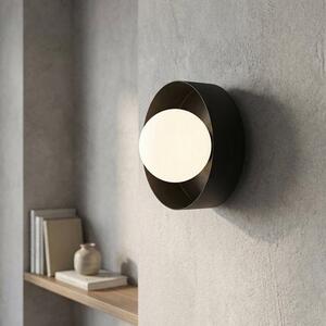 Nástěnné svítidlo LULU K1 – černé, bílé sklo, 1× G9, šířka 17 cm