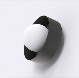 Nástěnné svítidlo LULU K1 – černé, bílé sklo, 1× G9, šířka 17 cm