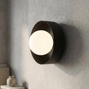 Nástěnné svítidlo LULU K1 – černé, bílé sklo, 1× G9, šířka 17 cm
