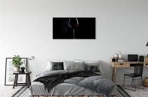 Obrazy na plátně Černé pozadí se sklenkou vína 100x50 cm