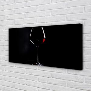 Obrazy na plátně Černé pozadí se sklenkou vína 100x50 cm