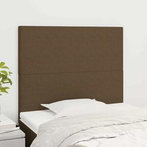 Čelo postele tmavě hnědé 80x5x118/128 cm látkové 3116029