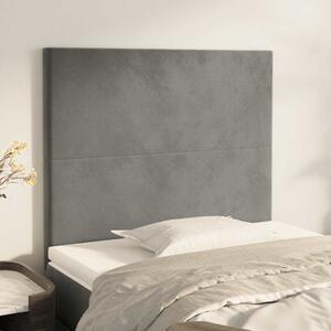 Čelo postele světle šedé 90x5x118/128 cm sametové 3116088
