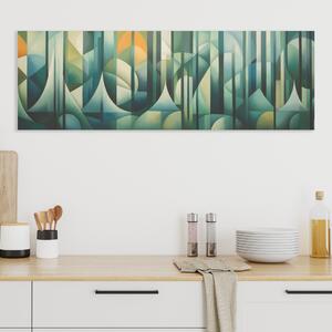 Obraz na plátně - Jehličnatý les v abstraktním stylu FeelHappy.cz Velikost obrazu: 60 x 20 cm