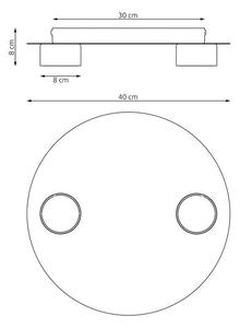 Stropní svítidlo PIXO 2 – černé, 2× GX53, šířka 40 cm