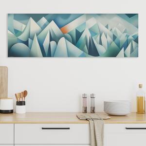 Obraz na plátně - Horské štíty v abstraktním stylu FeelHappy.cz Velikost obrazu: 60 x 20 cm