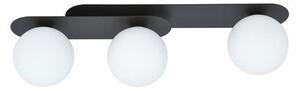 Stropní svítidlo PLAZA 3 – černé, opálové sklo, 3× E14, šířka 70 cm