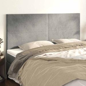 Čelo postele světle šedé 180x5x118/128 cm sametové 3116112