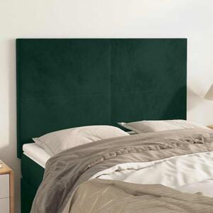 Čelo postele tmavě zelené 144x5x118/128 cm sametové 3116103