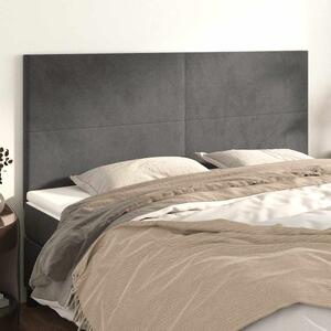 Čelo postele tmavě šedé 180x5x118/128 cm sametové 3116113