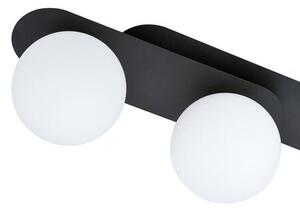 Stropní svítidlo PLAZA 3 – černé, opálové sklo, 3× E14, šířka 70 cm