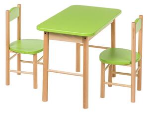 ČistéDřevo Barevný dětský stoleček s židličkami Barva:: Zelená