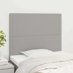 Čelo postele světle šedé 100x5x118/128 cm látkové 3116182