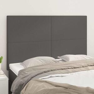Čelo postele šedé 144x5x118/128 cm umělá kůže 3116146