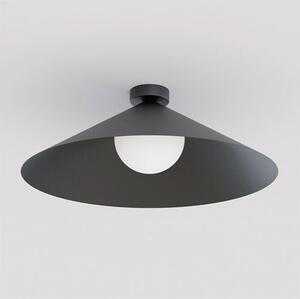 Stropní svítidlo MONO 1L – černé, opálové sklo, 1× E14, šířka 50 cm