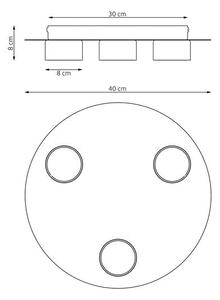 Stropní svítidlo PIXO 3 – černé, 3× GX53, šířka 40 cm