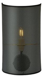 Nástěnné svítidlo ASTON K1 – černé, bílé / zlaté textilní stínidlo, 1× E14, šířka 18 cm