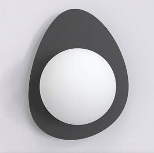Nástěnné svítidlo OVO K1 – černé, bílé sklo, 1× G9, šířka 15 cm