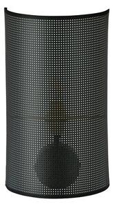 Nástěnné svítidlo ASTON K1 – černé, bílé / zlaté textilní stínidlo, 1× E14, šířka 18 cm